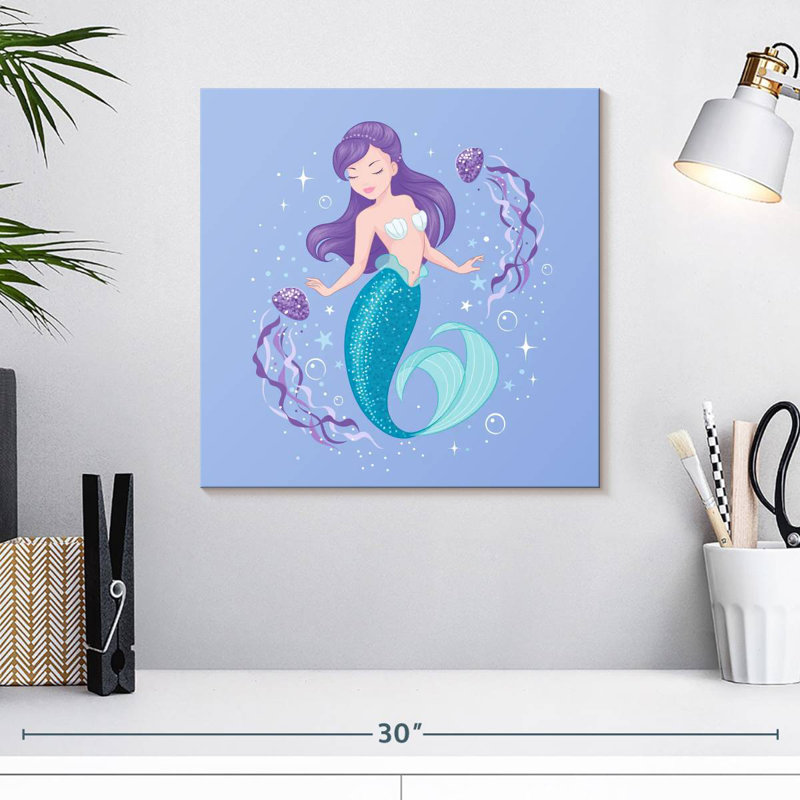 Ashelle Mermaid Swimming, 16" H x 16" W