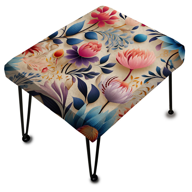 Motif botanique marocain motif floral II - Repose-pieds rectangulaire botanique
