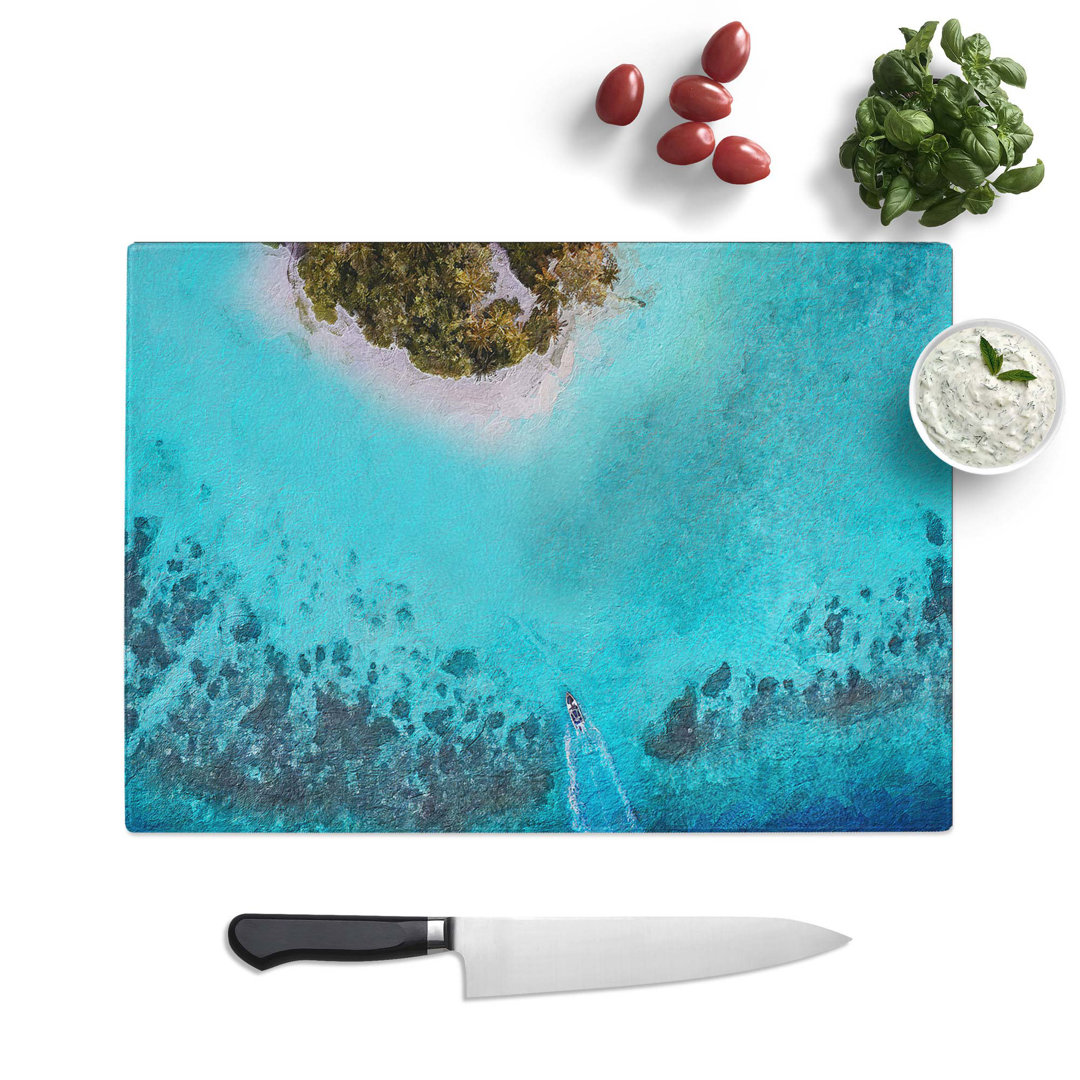 Tempered Glass Alifu Atoll in the Maldives Chopping Board