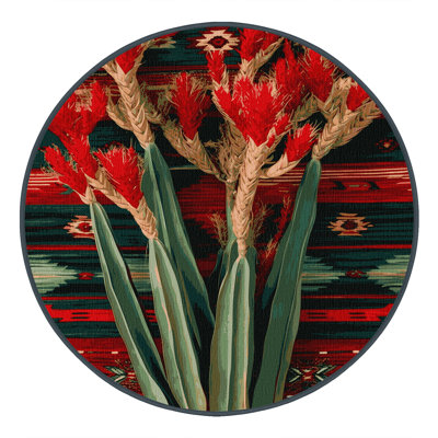  Tapis lavable rouge Yucca Southwestern