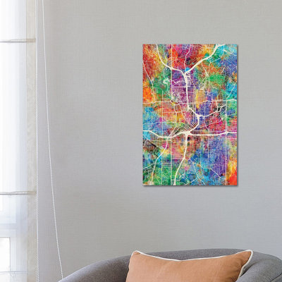 Atlanta Georgia City Map I by Michael Tompsett - Wrapped Canvas Gallery-Wrapped Canvas Giclée