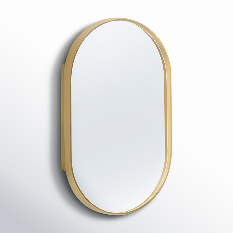 21'' W 34'' H Recessed Medicine Cabinet, Gold