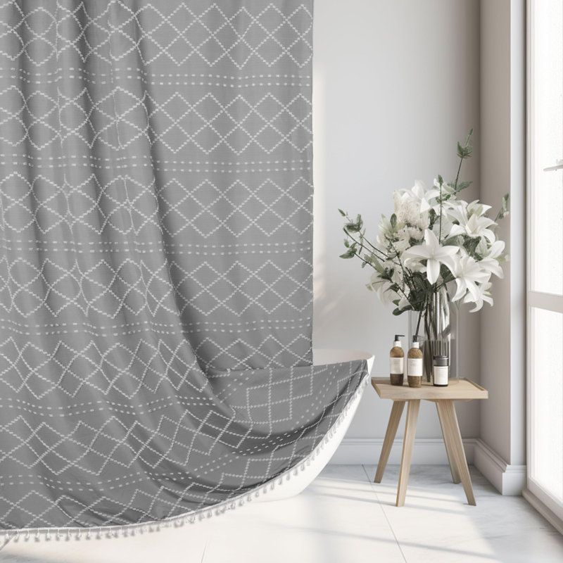 Fabric Shower Curtain, Grey