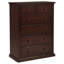 Commode haute Umer, 6 tiroirs, base plinthe, bois brun cappuccino-129099798