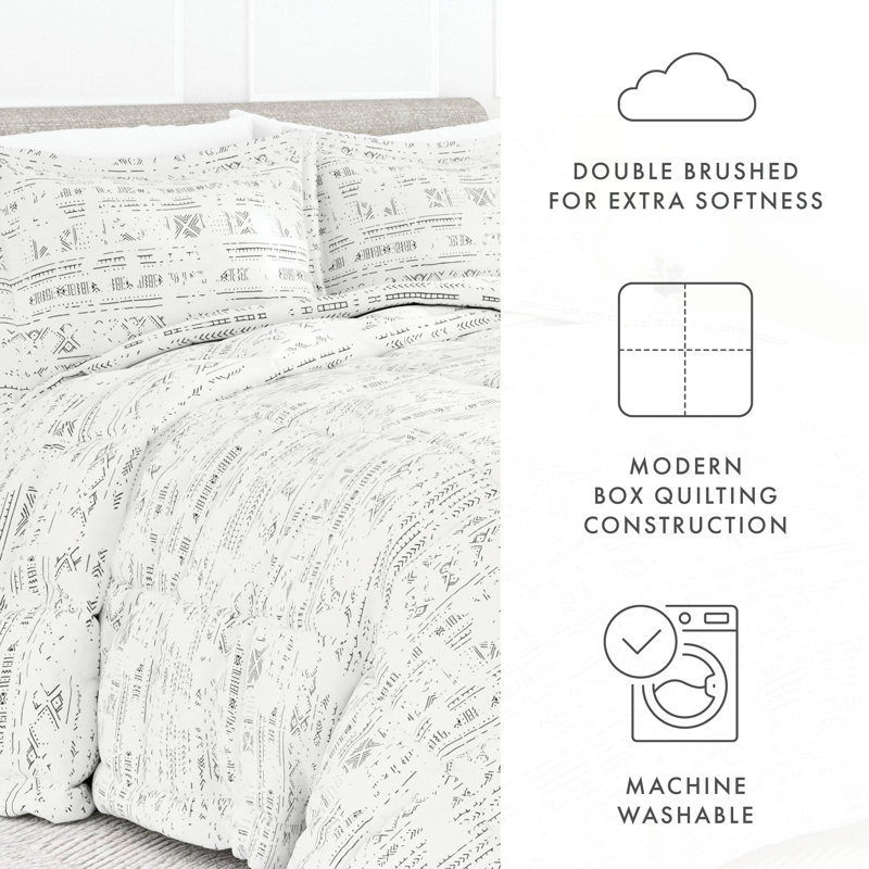 Light Gray Reversible Microfiber Twin Comforter Set