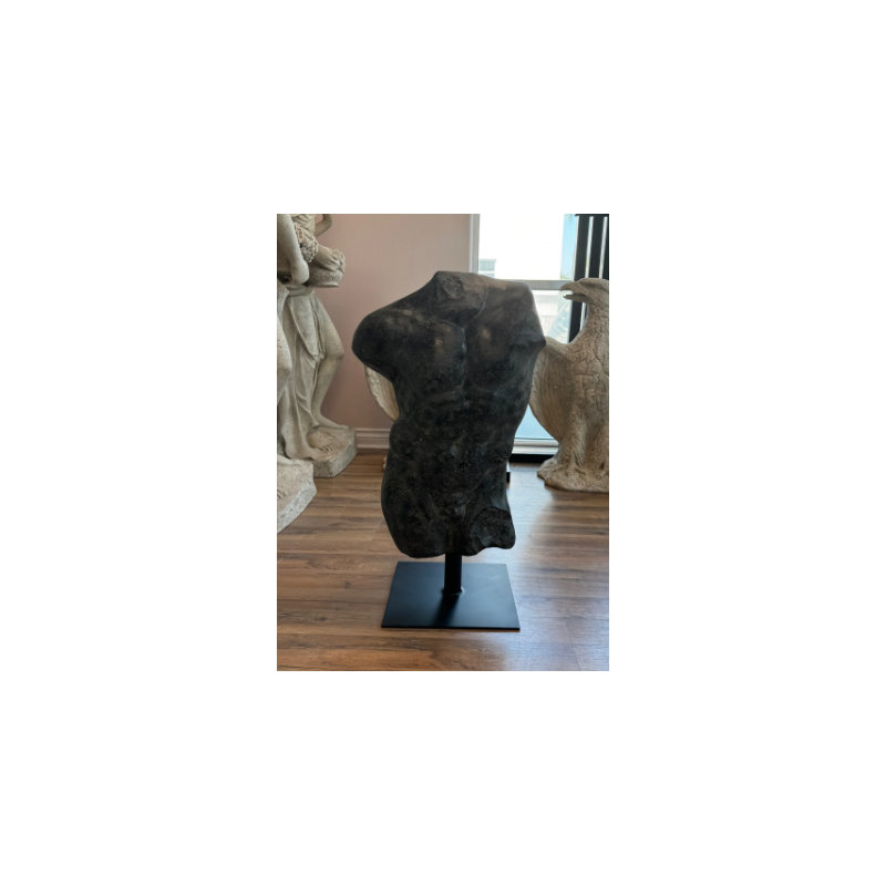 Statue torse mâle vieilli noir Andrea