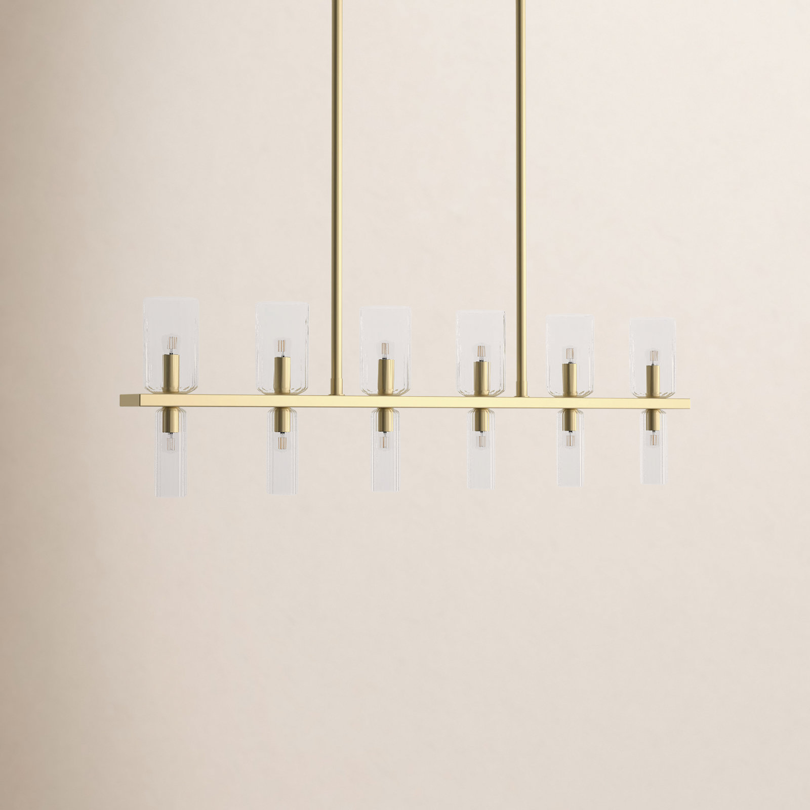 Bartett 12 Light Glass Dimmable Pendant, Aged Brass