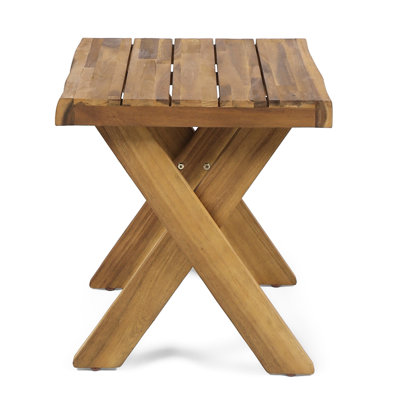 Wood Patio Side Table - Sandblast Finished, 18" Square, Rustic Look For Backyard Outdoor X 18", 17.77" High, Charisma