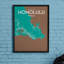 Honolulu City Map - No Frame Print-1523478455