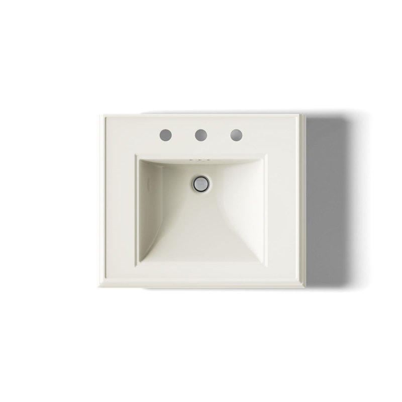 Memoirs®  Pedestal Tall Bathroom Sink with Overflow, Biscuit, 8" Centers