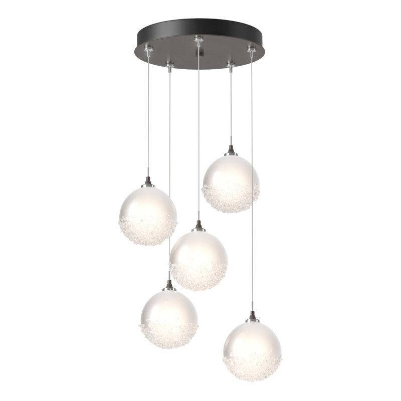 Fritz 5 - Light Cluster Globe Pendant, 80" H x 15.4" W x 15.4" D, Dark Smoke