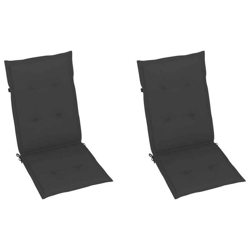 vidaXL Highback Chair Cushion Set of 2 Anthracite 100% Polyester, Anthracite