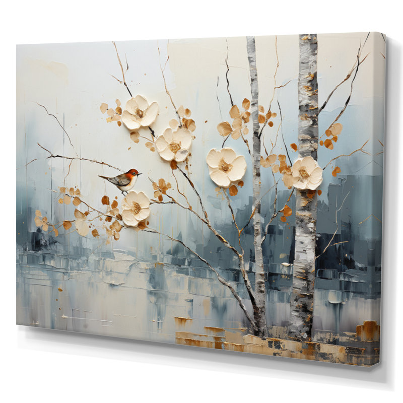 Birch Woods Ethereal Elegance II - Imprimé, H 24 po x l 32 po x P 1 po, Toile tendue