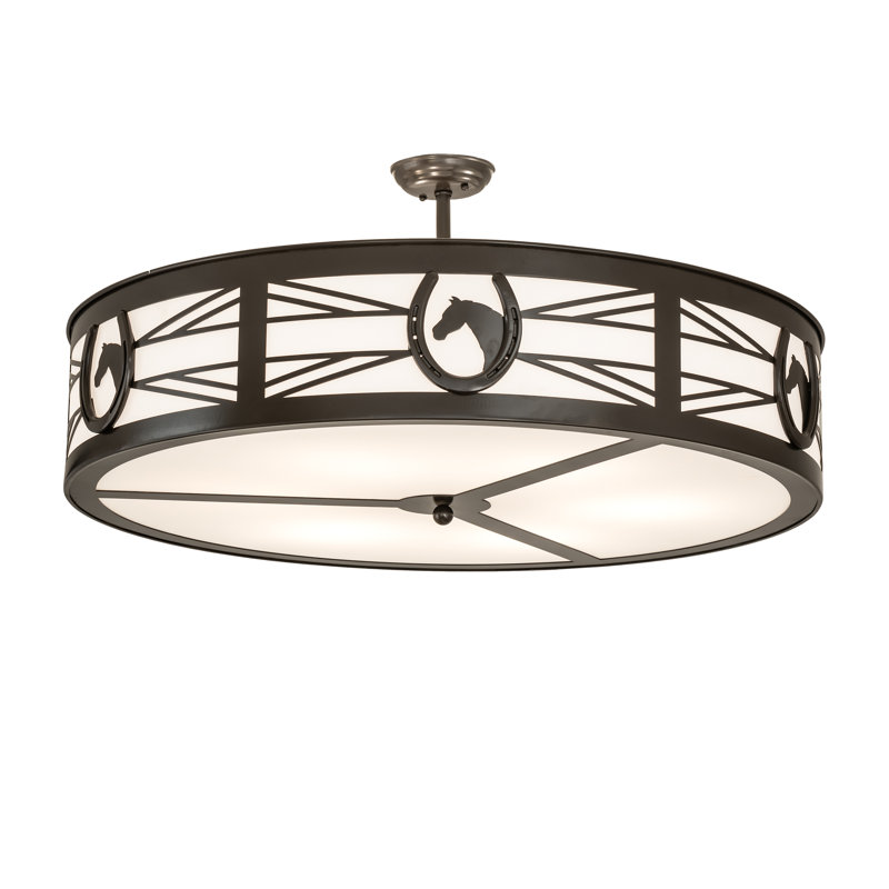 Timeless Bronze 36" Indoor/Outdoor Drum LED Ceiling Light