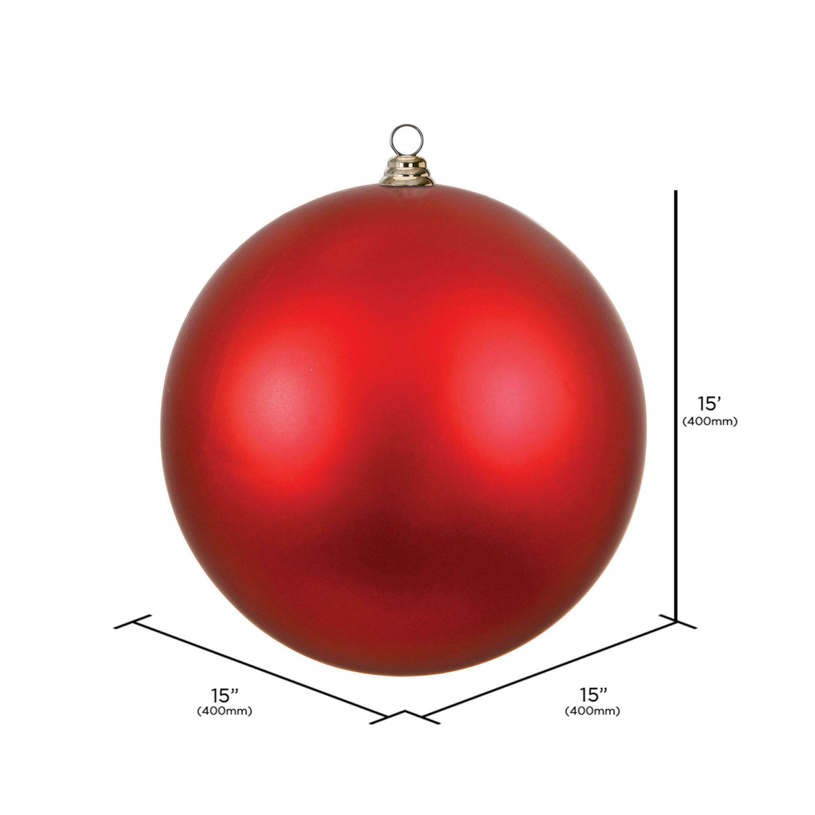 Shatterproof Bauble, 15.75" H x 15.75" W x 15.75" D, Red