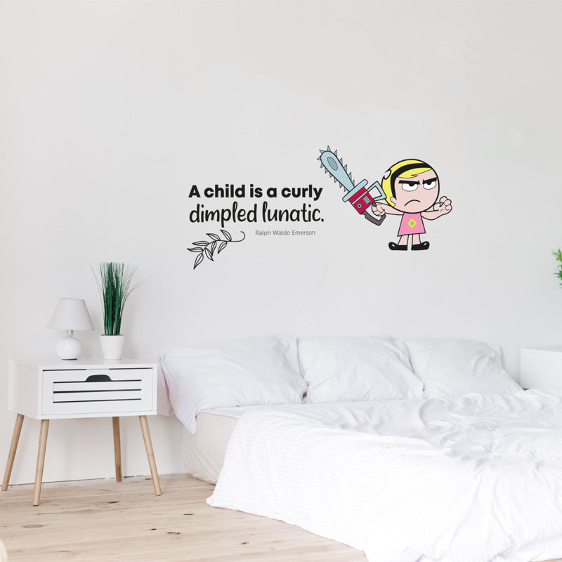 Adhésif décoratif en vinyle lunatique citation de Billy Mandy, H 8 po x l 10 po
