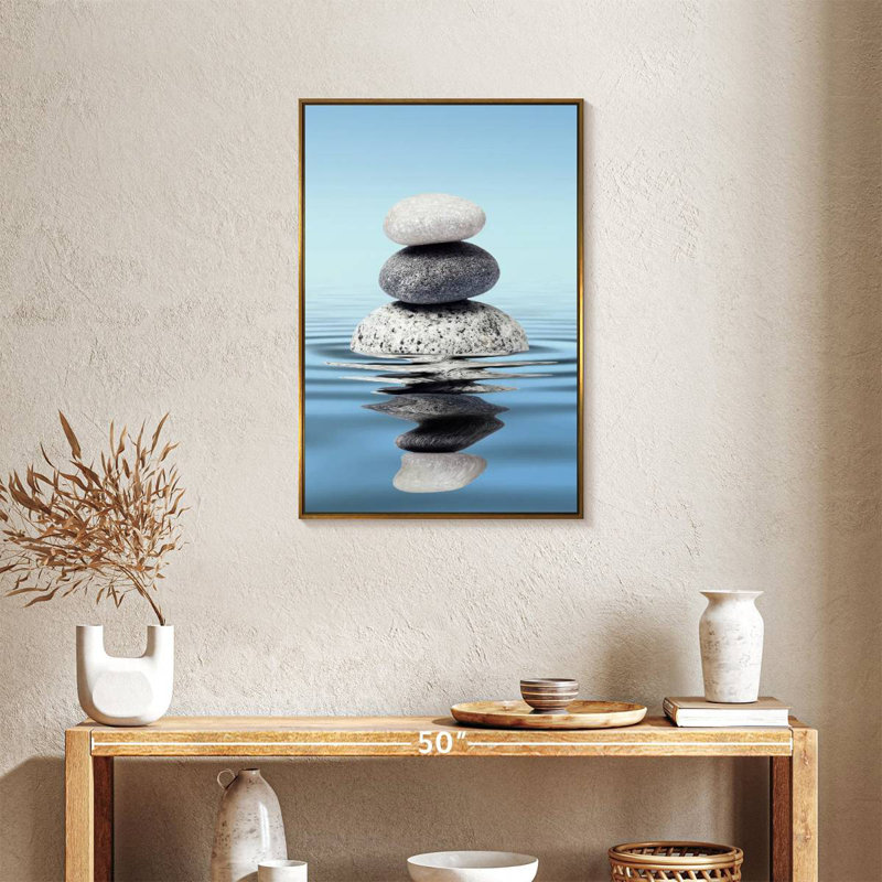 Zen Ripples, Floating Frame Gold, 21" x 31"