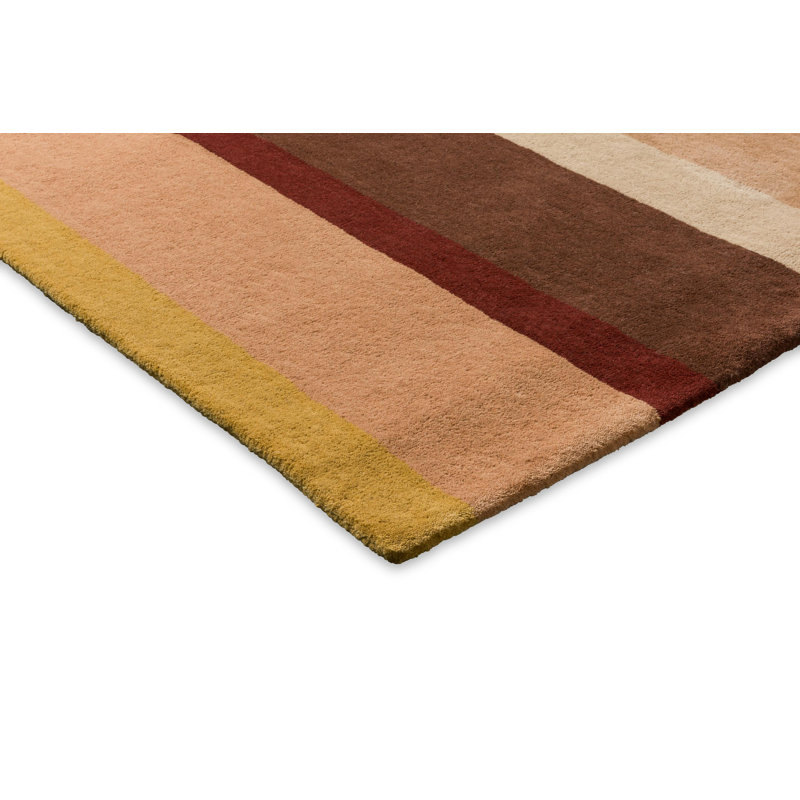 Hand Tufted Wool Striped Area Rug in Ruby, Rectangle 5'3" x 7'6"