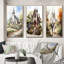 «White Wedding Chapel Rustic Spring Watercolor», ensemble de 3 impressions-1376995376-1376995377