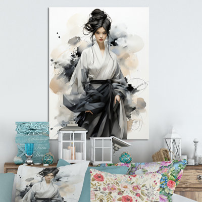Asian Art Fashion Illustration I - Art mural asiatique en métal