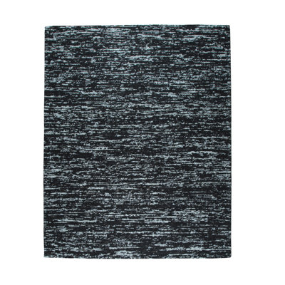 Akailah Black Flatweave Wool Area Rug