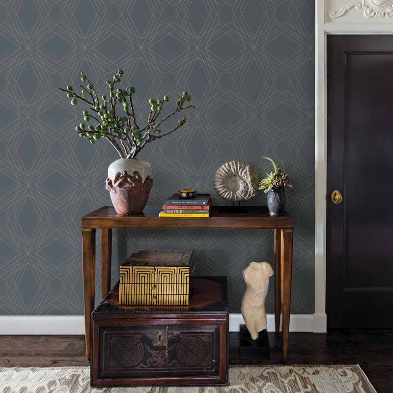 Beatrice 33' L x 21" W Wallpaper Roll, Black