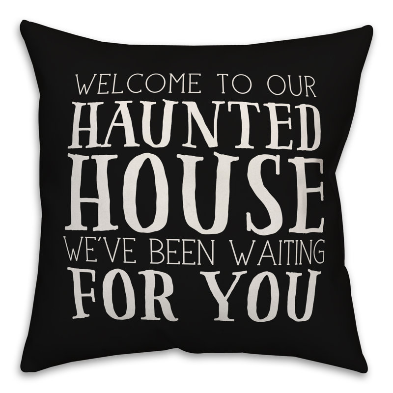  Housse de coussin Welcome to Our Haunted House, 20 po x 20 po