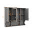 Armoire murale de salle de bain 35 po x 28 po avec miroir, armoire à pharmacie à trois portes et tablettes ouvertes-1719377170