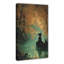 Sorcière, art mural, forêt d'automne avec chats noirs, Halloween, affiche sur toile, décor de chambre à coucher, paysage sportif, décoration de bureau, cadre de cadeau, 16 x 24 po
