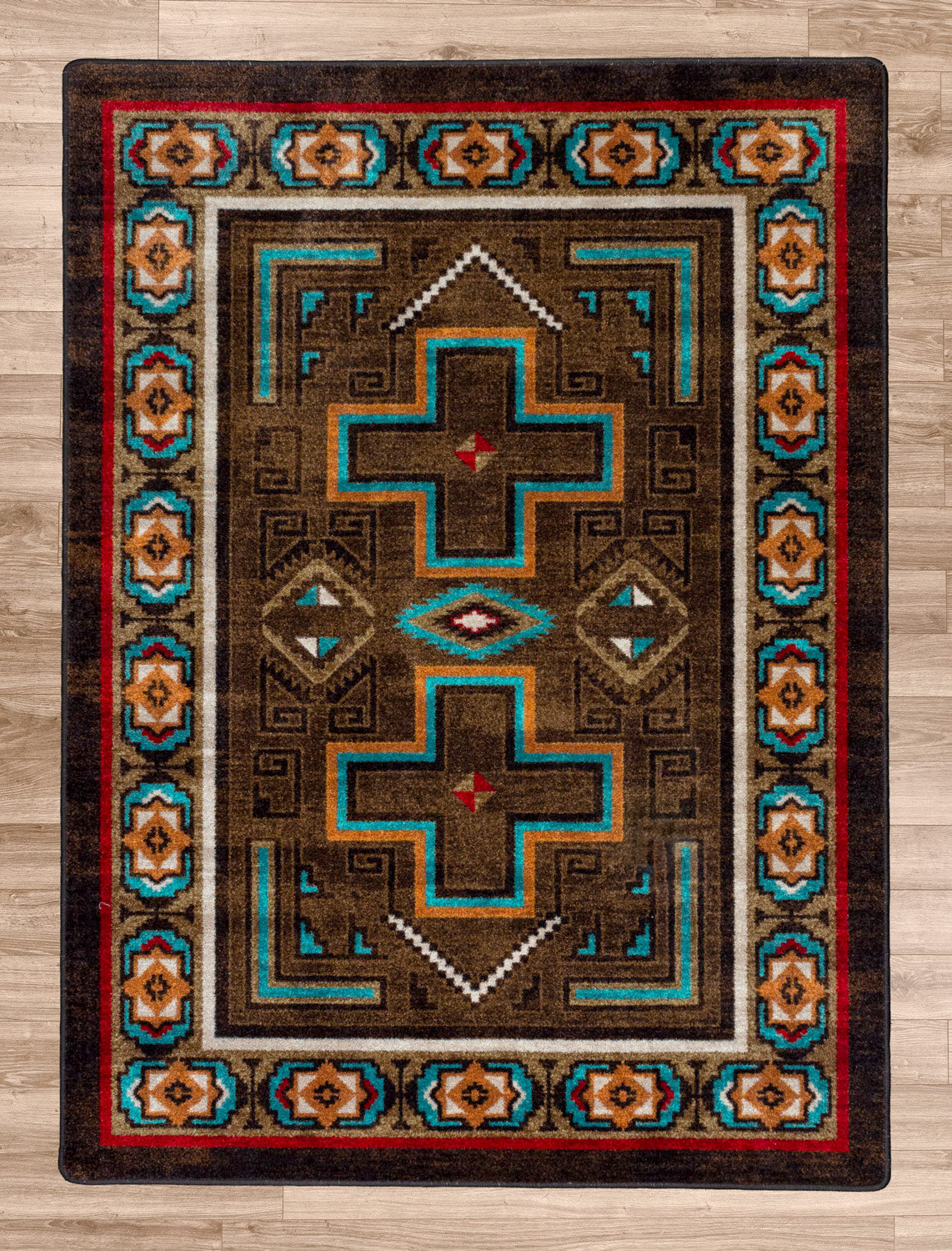 Dakota Fields Southwestern Brown/Turquoise Area Rug &amp; Reviews | Wayfair