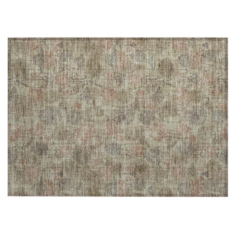 Machine Washable Indoor/Outdoor Kimberlin ACN2128 Floral Rug, Rectangle 1'8" x 2'6"