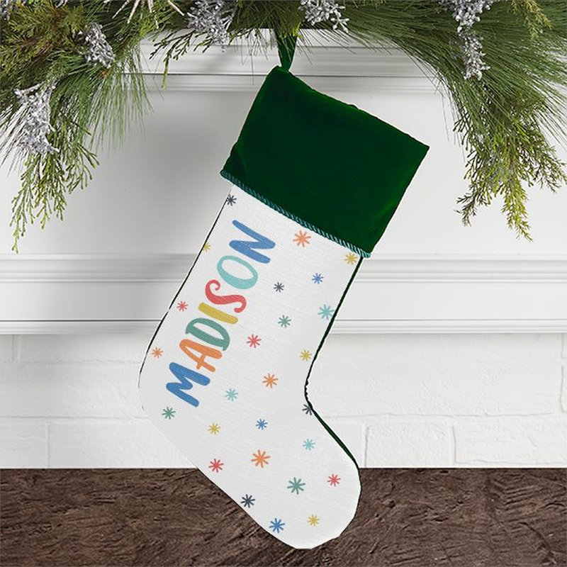 Chaussette de Noël verte Warm Warm Wishes, Oui