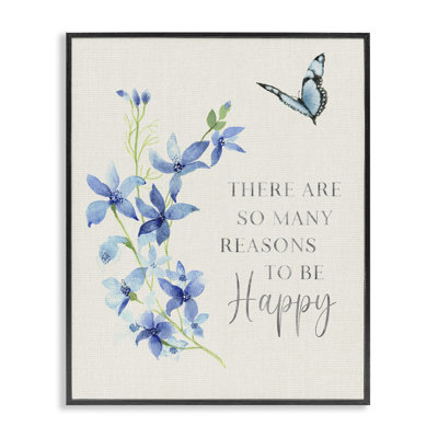 Reasons To Be Happy Floral Framed Giclee, design by Janet Tava