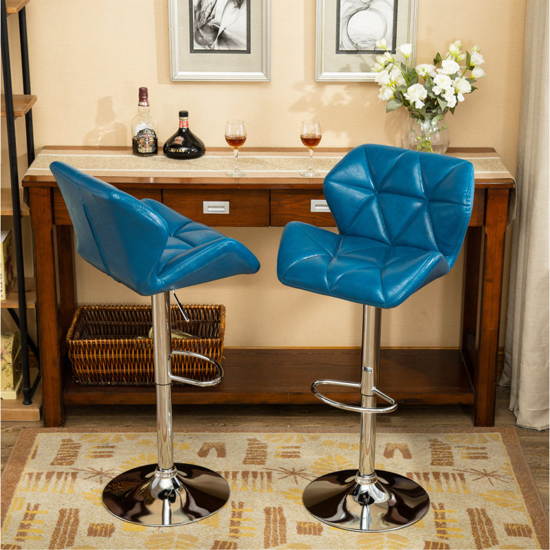 Ensemble de 2 tabourets de bar à hauteur réglable Glasgow, Bleu