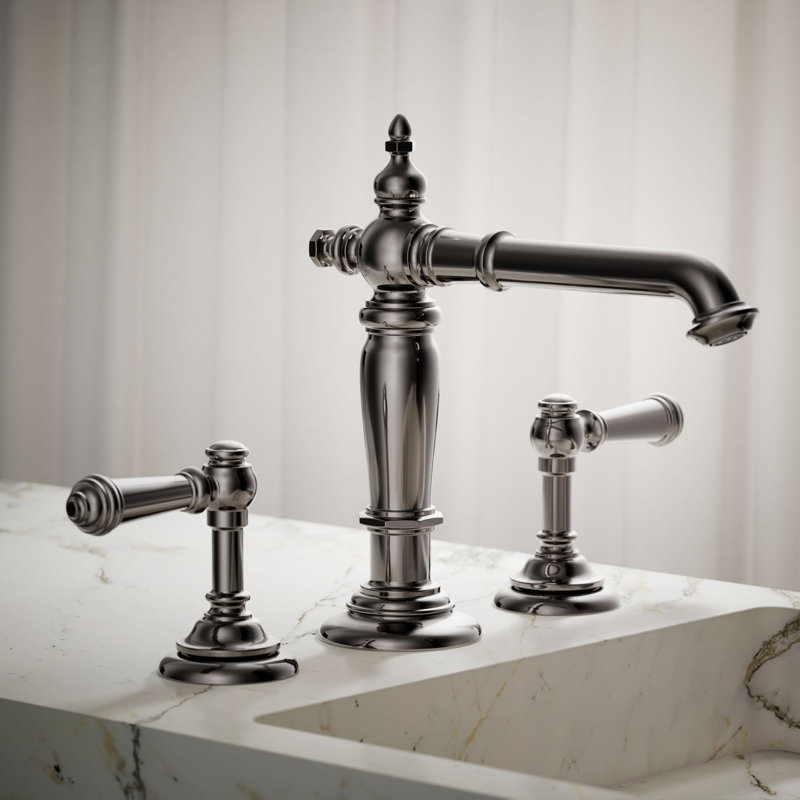 Artifacts® Widespread Bathroom Faucet with Drain Assembly, Vibrant Titanium