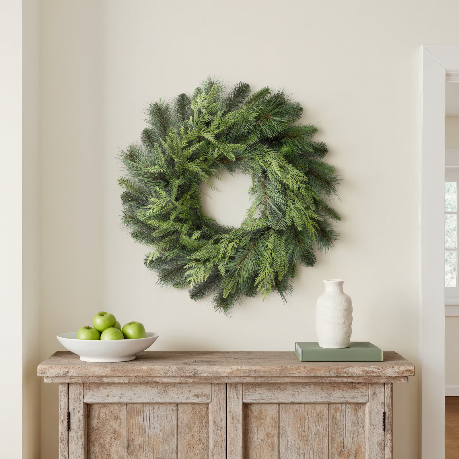 Gervasia 24'' Faux Pine Wreath