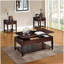 Table basse en noyer avec plateau relevable
