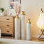Ensemble de 3 vases de sol en métal émaillé blanc en forme de goutte, décoration intérieure de style moderne