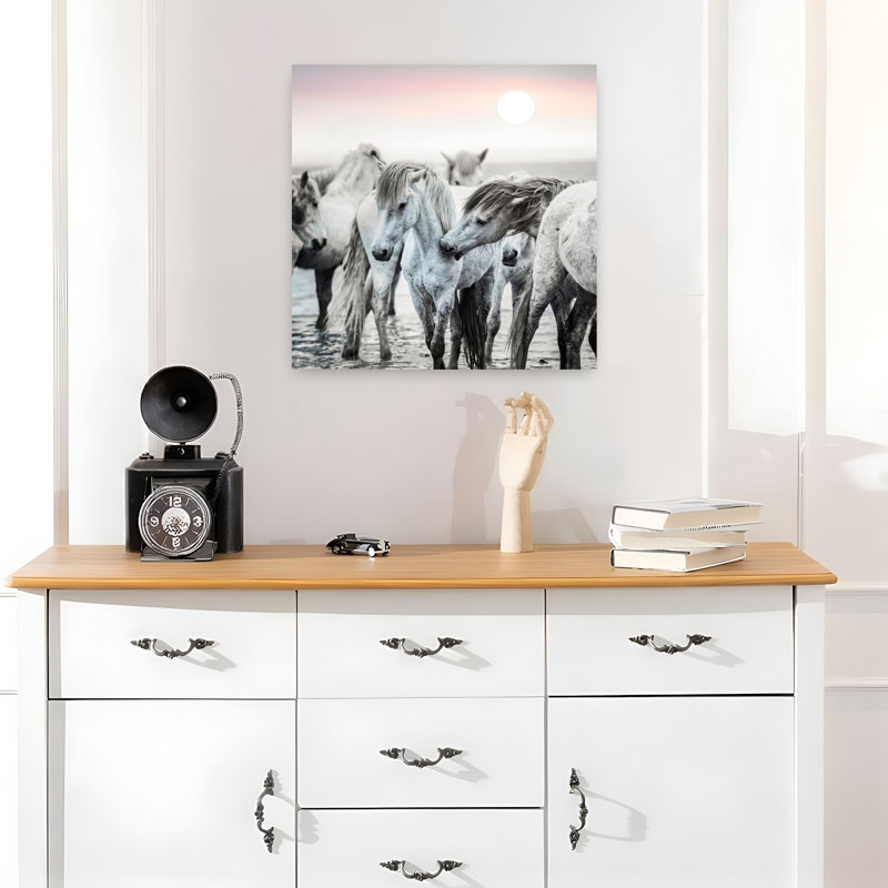 Petit cheval contemporain, art animalier, H 18 po x l 18 po