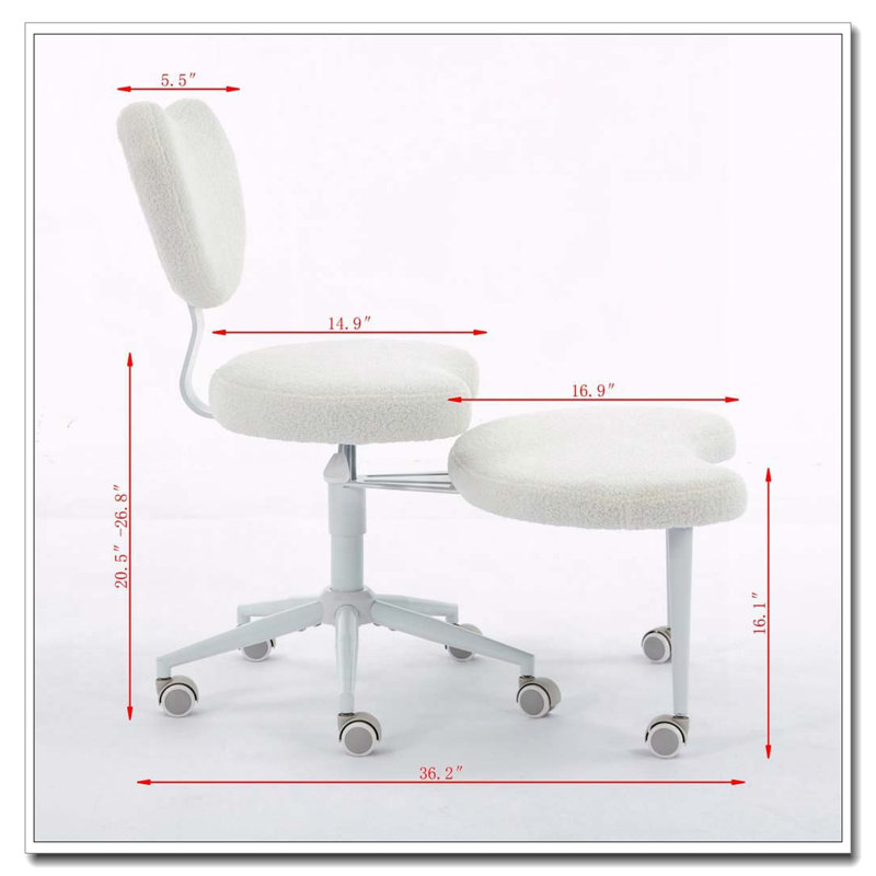 Chaise de méditation à pieds croisés avec repose-pieds pivotant à 360 °, Beige