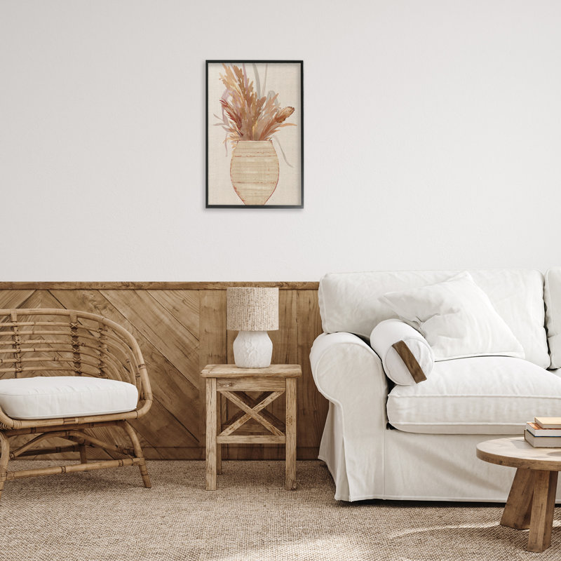 «Rustic Wheat & Pottery», art de la giclée encadrée par Susan Jill, Giclée encadrée noir minuit, H 24 po x l 16 po