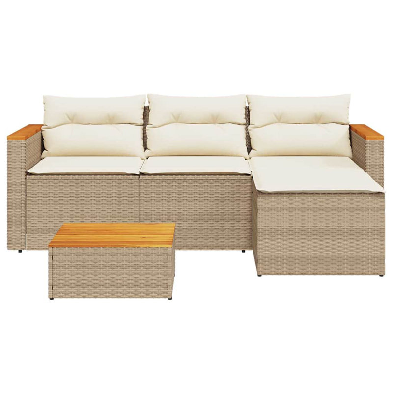 Ensemble de canapé de patio avec coussins 3 pièces Vidaxl, Beige, Beige