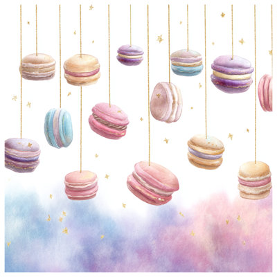 Couvre-lit suspendu avec macarons suspendus et étoiles