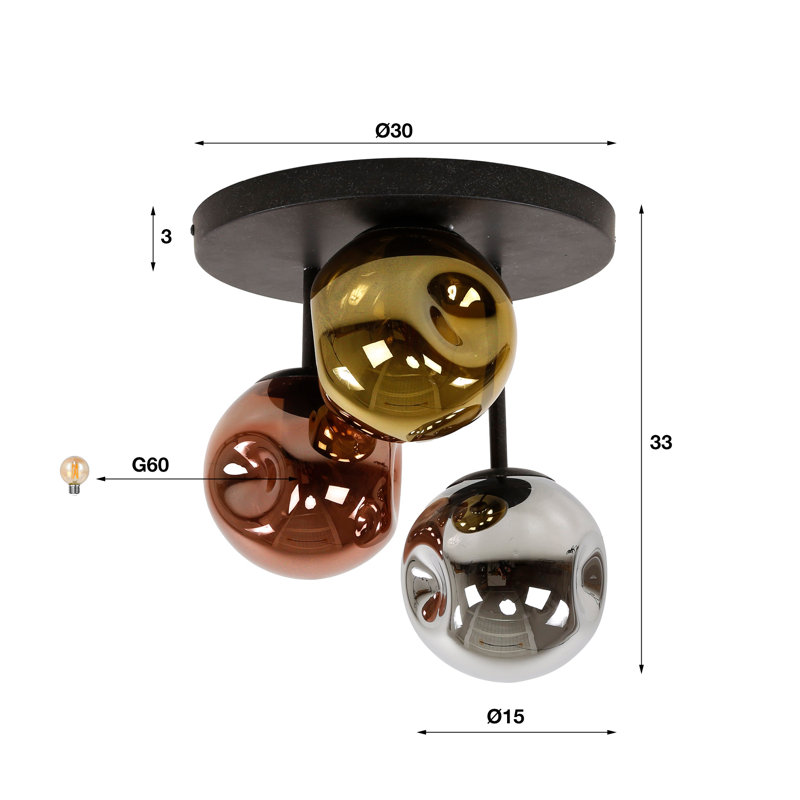Sargentville Glass Stepped Ceiling Lamp