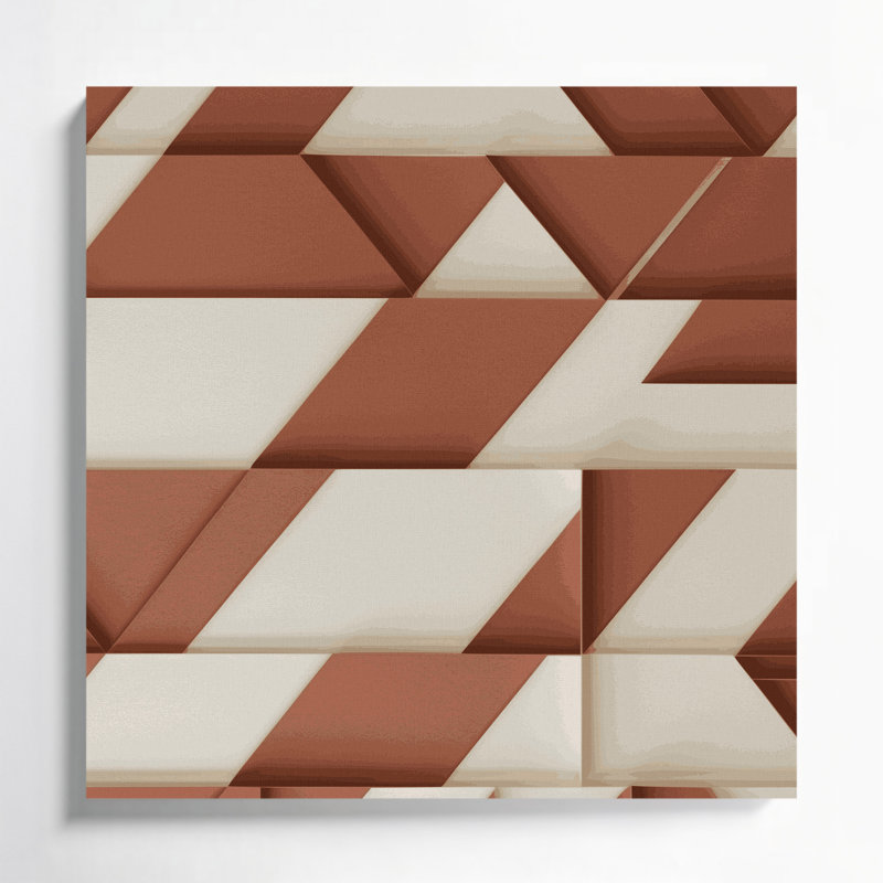 Minimalisme 58, art mural sur toile beige, H 16 po x l 16 po