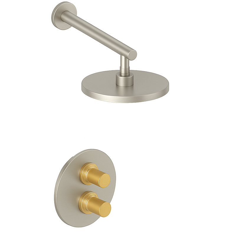 Agrippina Thermostatic Volume Control Shower Head with 8-Inch 1.8 GPM Rain Shower Head, Valve Included