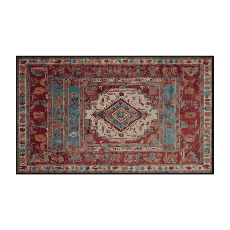 Machine Washable Brown Area Rug, Rectangle 2' x 3'