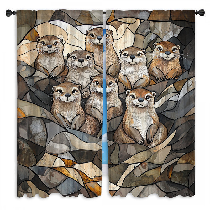 Rideaux de fenêtre loutres avec rideaux obscurcissant et obscurcissant - 2 panneaux, 40 po x 50 po - 2 panneaux, Transparent