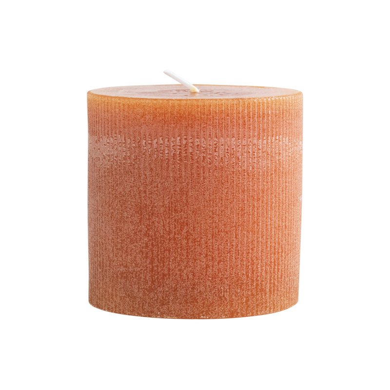 Bougie pilier non parfumée à plis thermolaqués, Pilier 4 po x 4 po, Gland