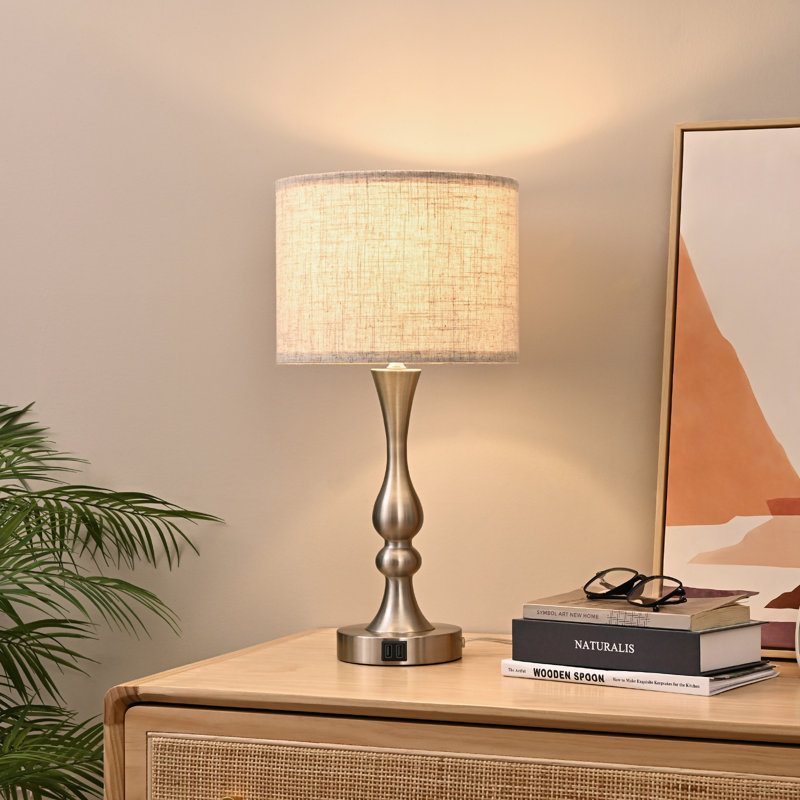 Labriola 20.7" Silver Table Lamp with USB